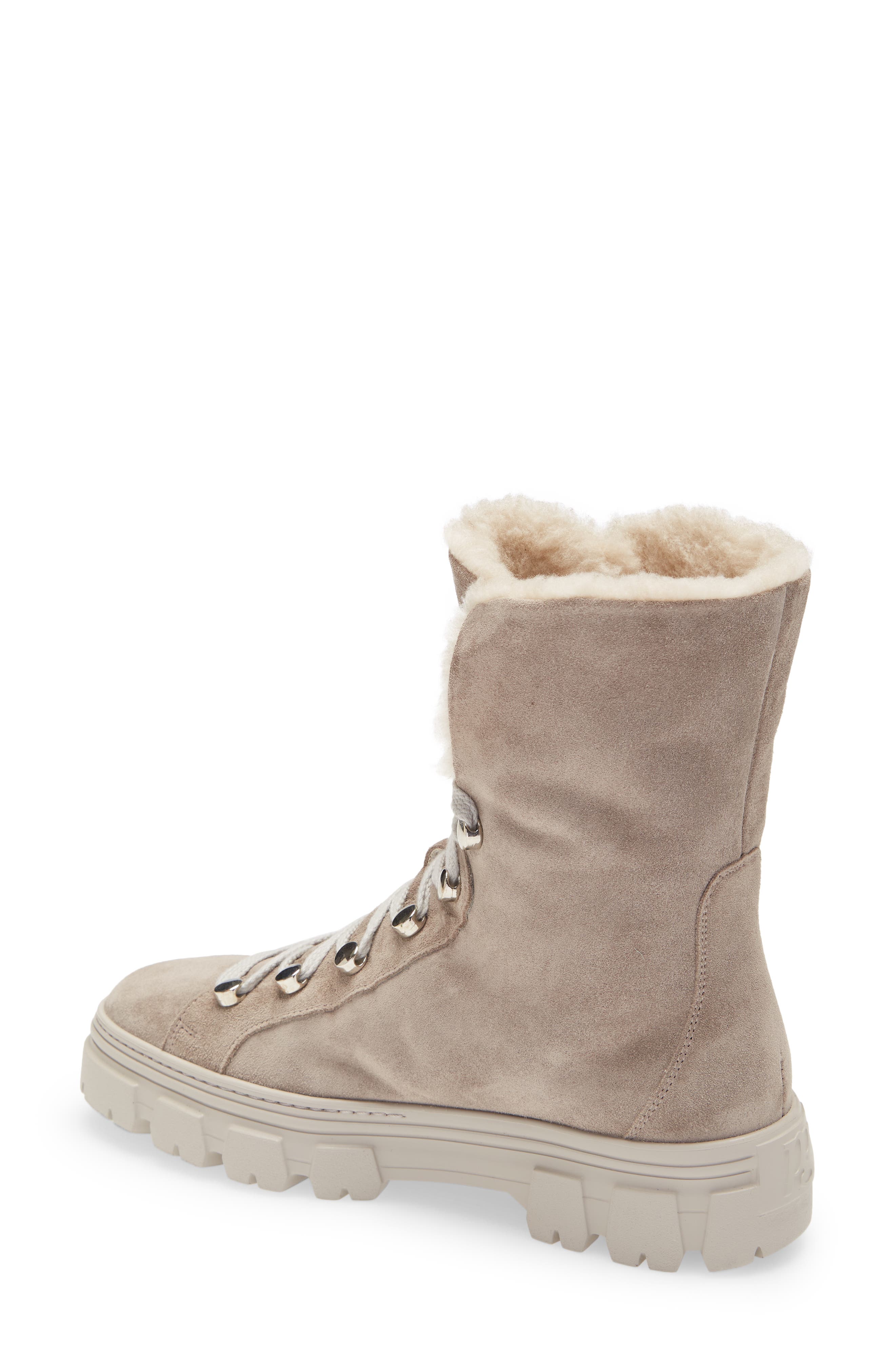 Karla Lace-Up Wool Bootie, Alternate, color, STONE SOFT SUEDE