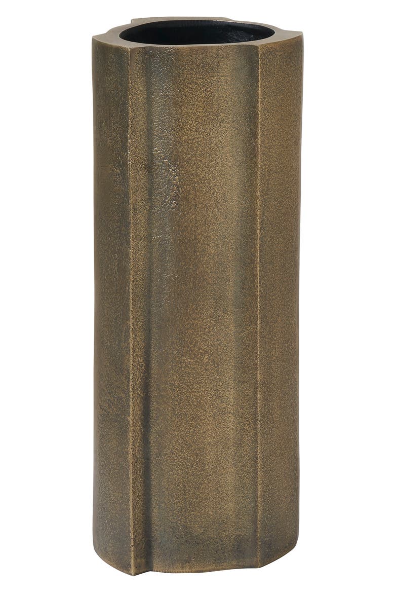 Brass Plated Vase, Main, color, YELLOW