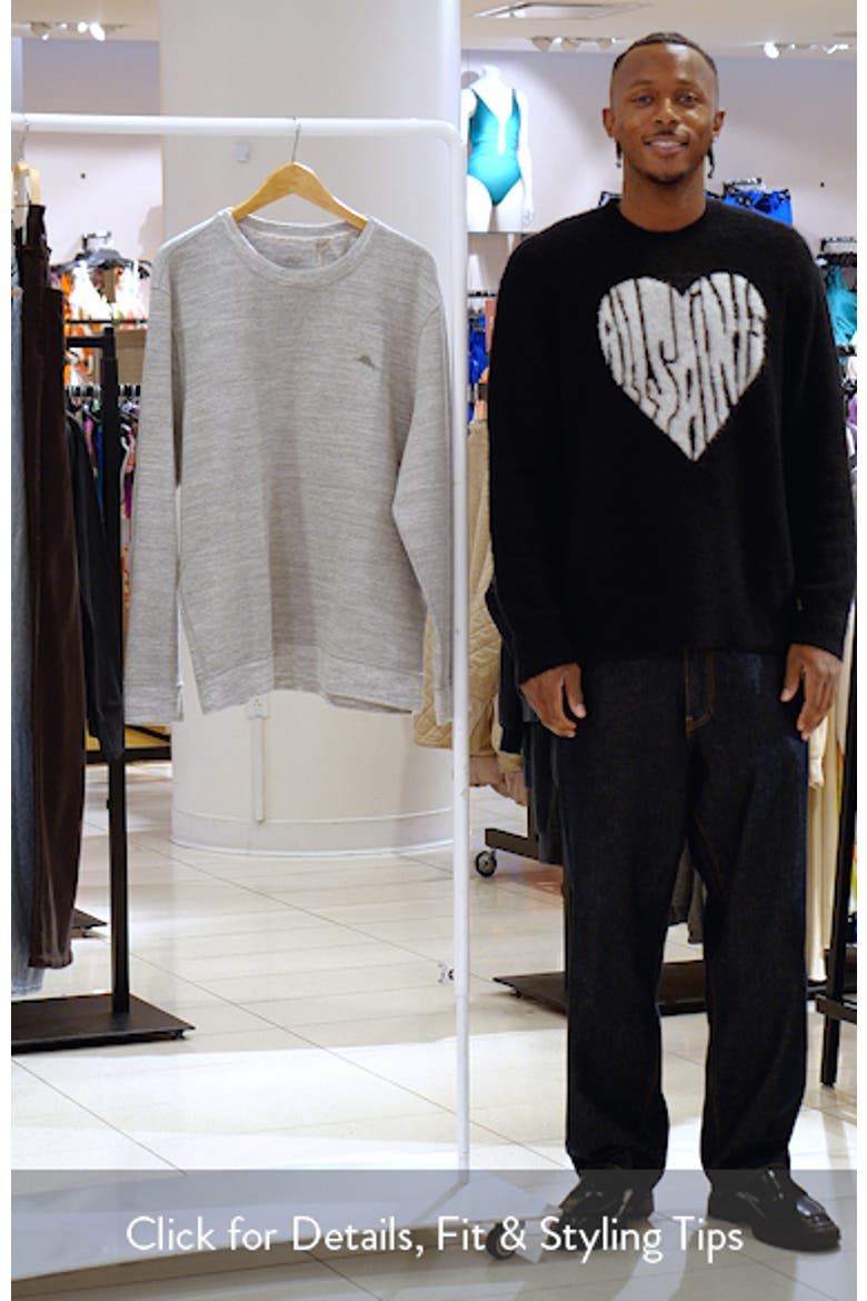 Sandstone Slub Cotton Blend Crewneck Sweatshirt video