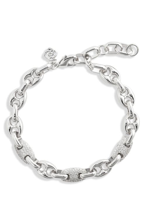 Kendra Scott Bailey Pavé Chain Bracelet in Rhodium White Crystal 