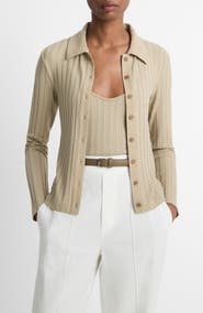 Vince Collar Rib Cardigan