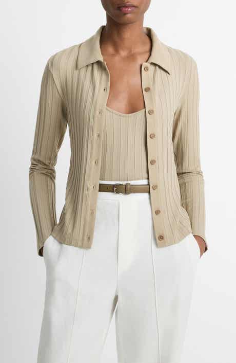 Vince Collar Rib Cardigan