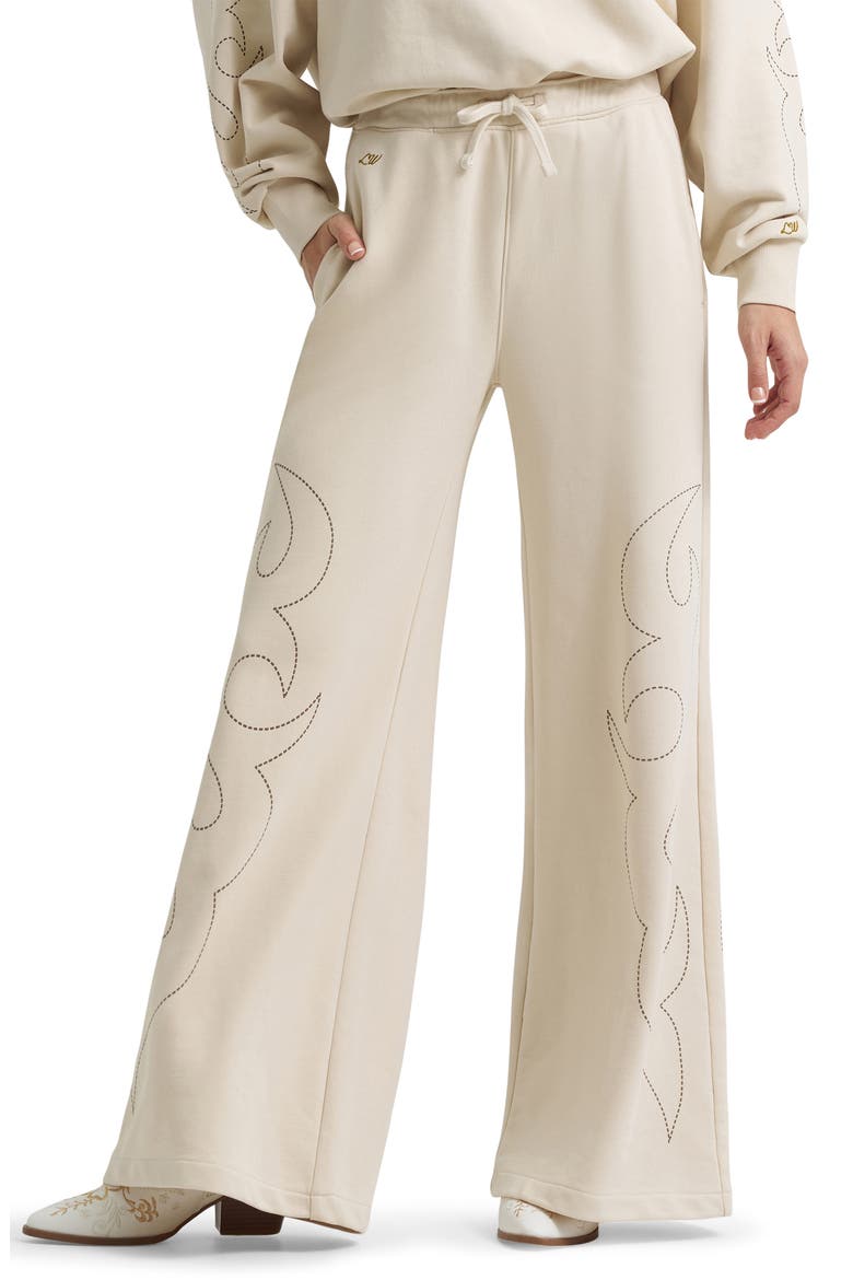 x Lainey Wilson Western Graphic Wide Leg Sweatpants, Main, color, CREAM