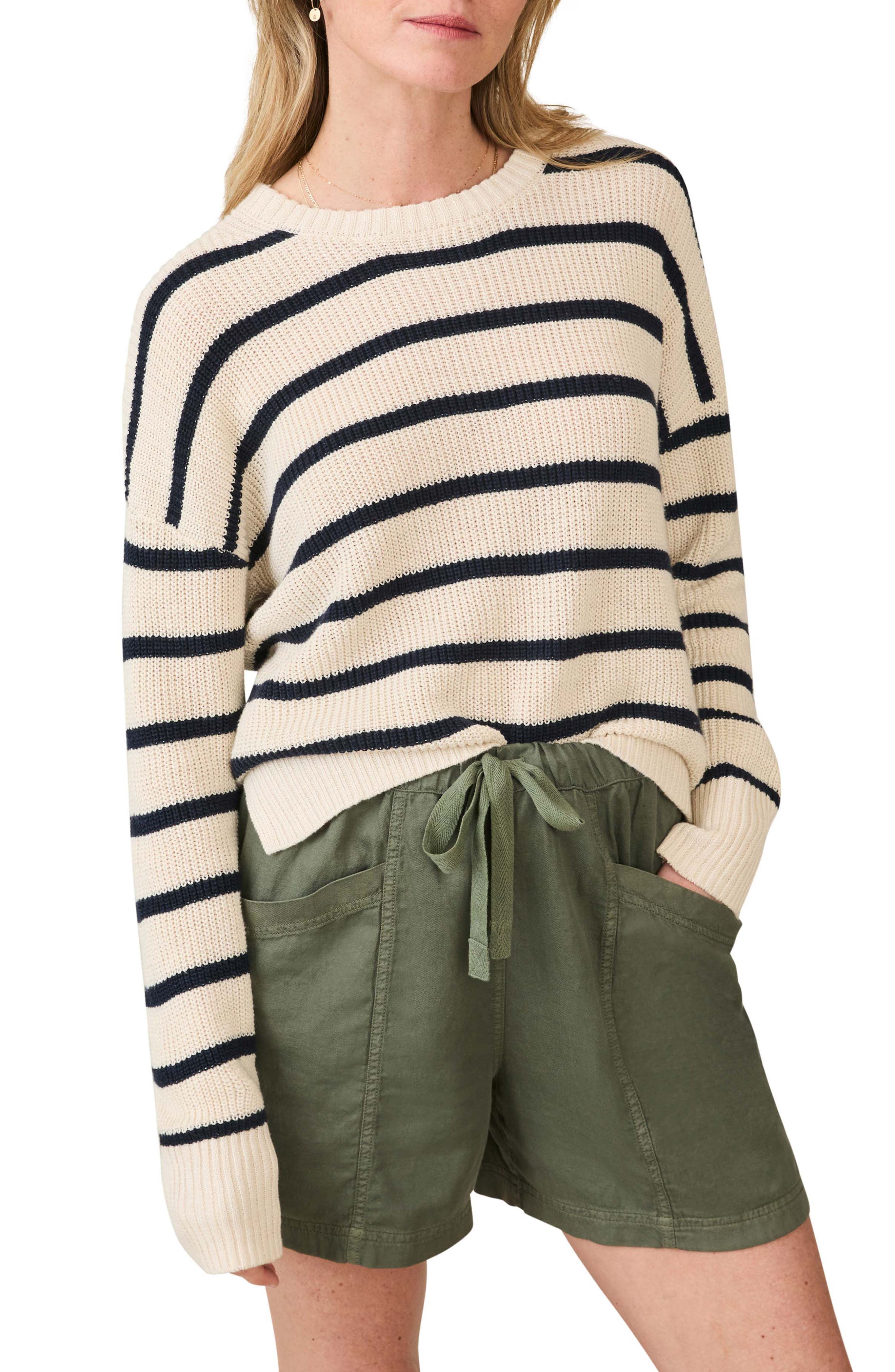 Faherty Miramar Stripe Linen & Cotton Sweater