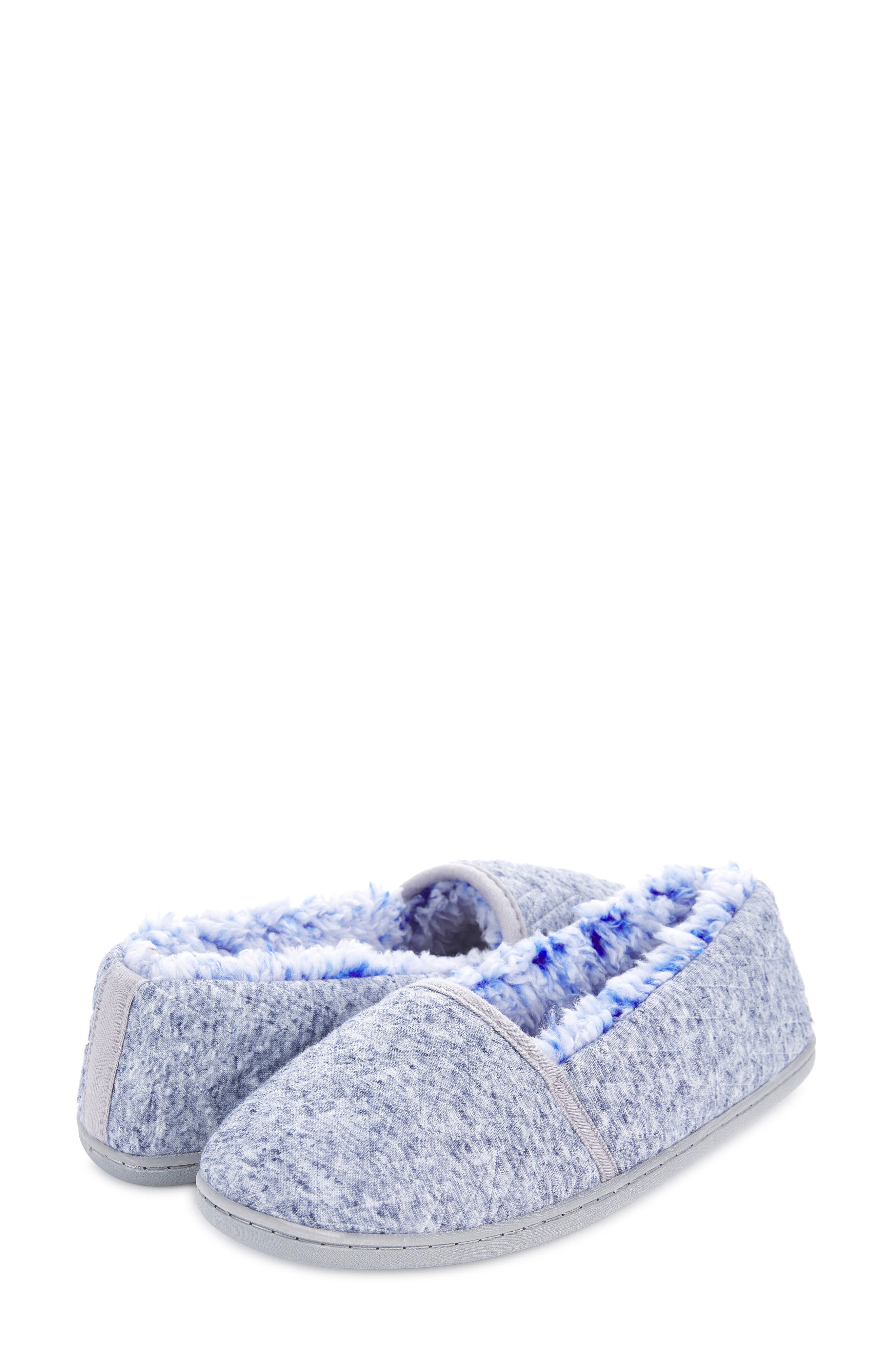FLOOPI Chloe Quilt Fleece Slipper, Alternate, color, Blue
