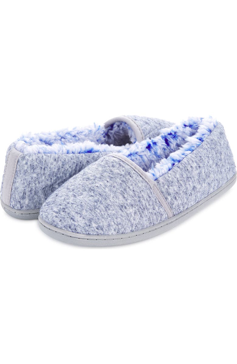 FLOOPI Chloe Quilt Fleece Slipper, Alternate, color, Blue