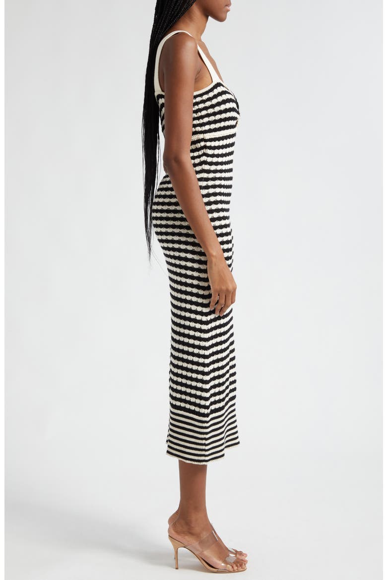 Jessa Metallic Stripe Sweater Dress, Alternate, color, BLACK/IVORY STRIPE