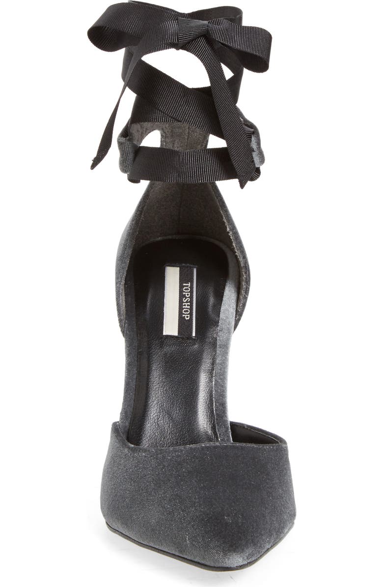 Topshop Graceful Ankle Tie d'Orsay Pump, Alternate, color,