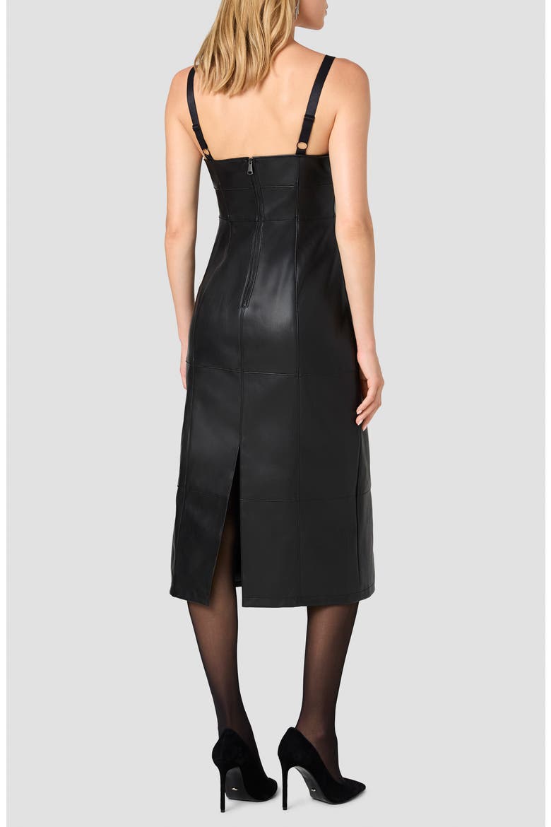 Dessa Faux Leather Strappy Dress, Alternate, color, BLACK
