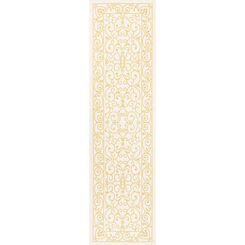 Jonathan Y Charleston Vintage Filigree Textured Weave Indoor/outdoor Area Rug In Cream/yellow