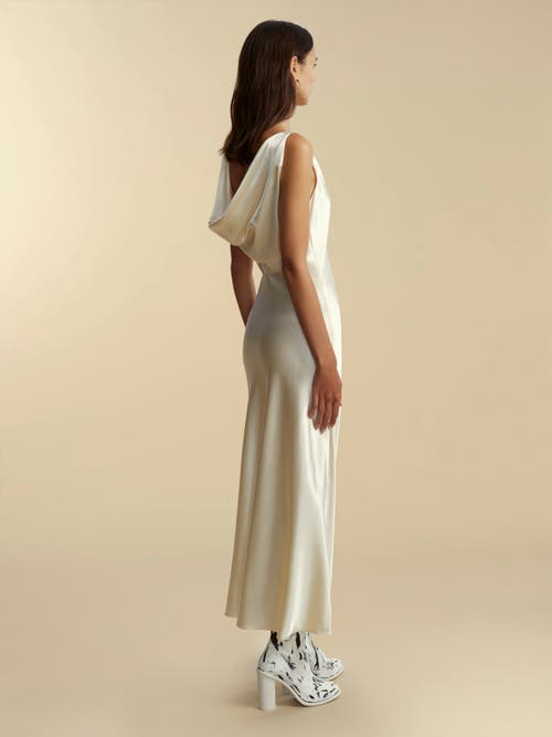 Marina Moscone Satin Dress In Ivory