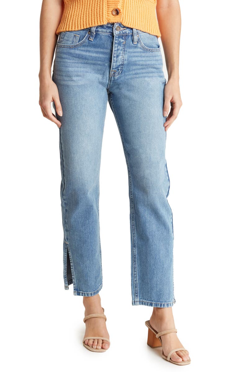 Vigoss High Waist Slit Hem Straight Jeans | Nordstromrack