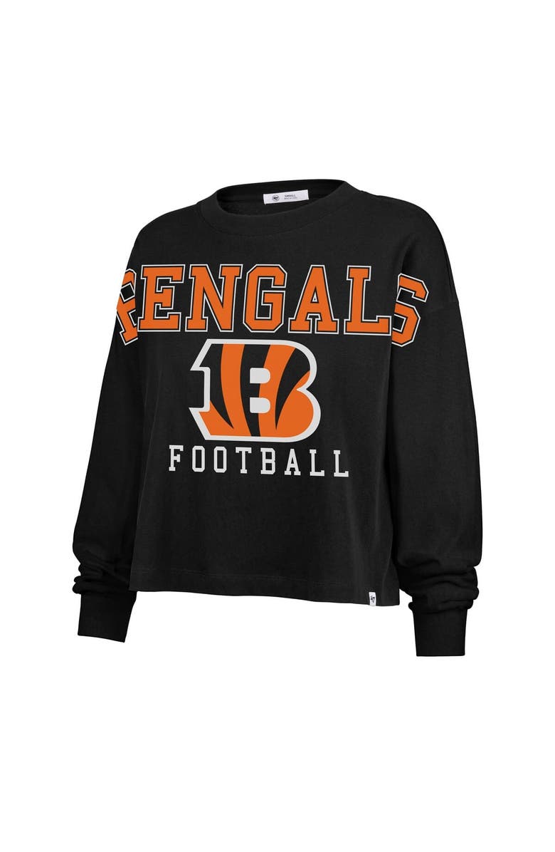 '47 Women's '47 Black Cincinnati Bengals Outreach City Oversized Long Sleeve T-Shirt, Alternate, color, Black