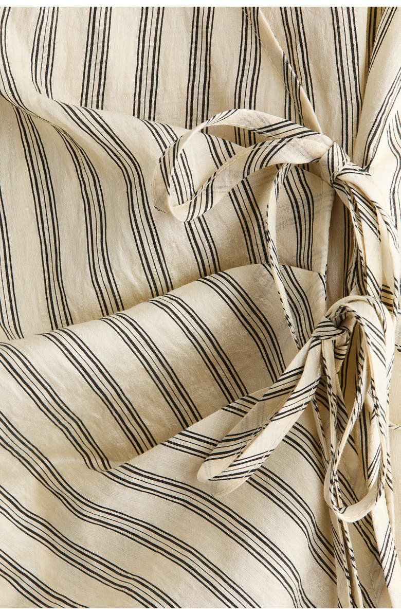 H&M Wrap Shirt, Alternate, color, Light Beige/Striped
