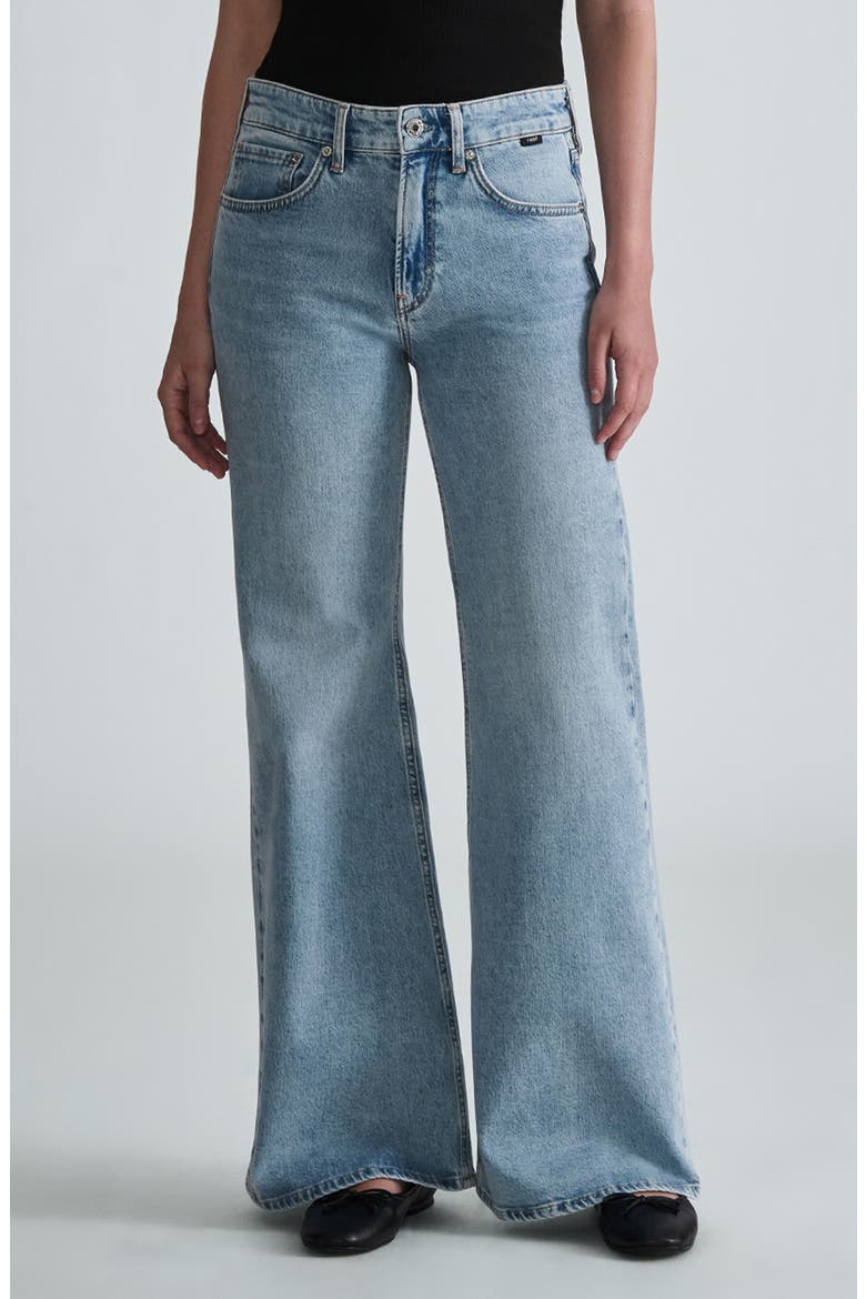 Grace Mid Rise Flare Jeans, Main, color, BLEACHED CLASSIC BLUE