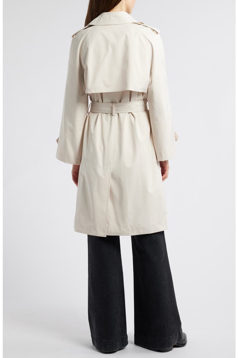 Water Resistant Double Breasted Belted Trench Coat, Alternate, color, VANILLA