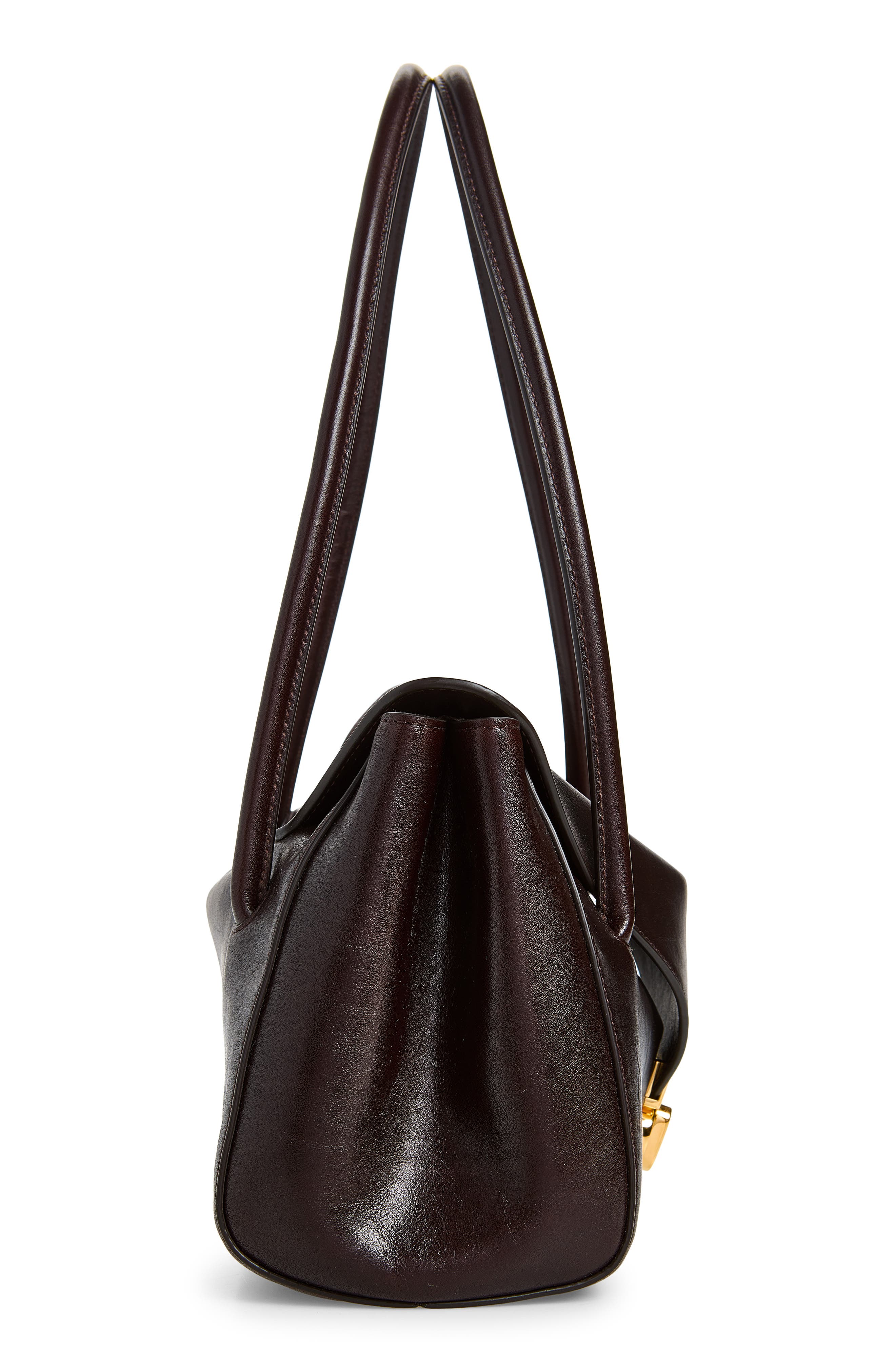 Leather East/West Shoulder Bag, Alternate, color, METAL BROWN