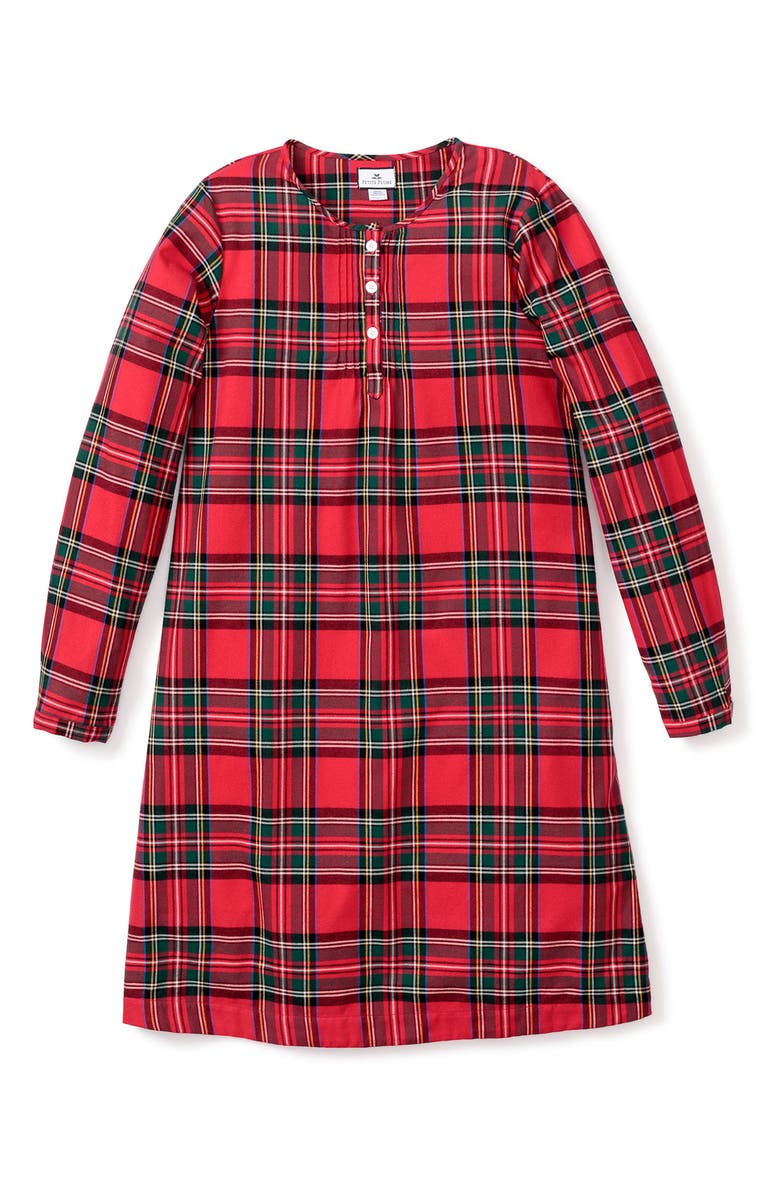 Petite Plume Imperial Tartan Cotton Nightgown, Alternate, color, 