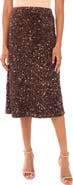 Halogen® Sequin Embellished Velvet Midi Skirt