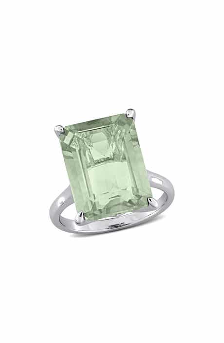 Octagon Cut Green Quartz Statement Ring