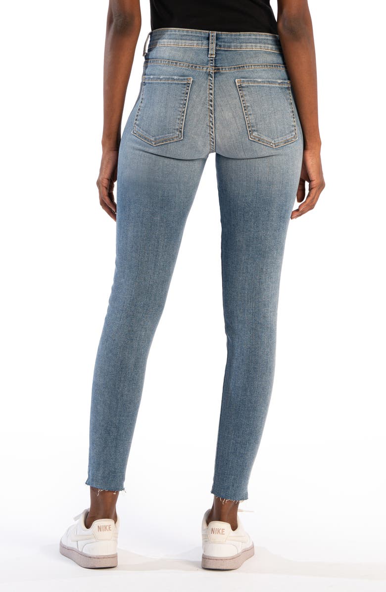 KUT from the Kloth Donna Distressed High Waist Raw Hem Skinny Jeans, Alternate, color, 