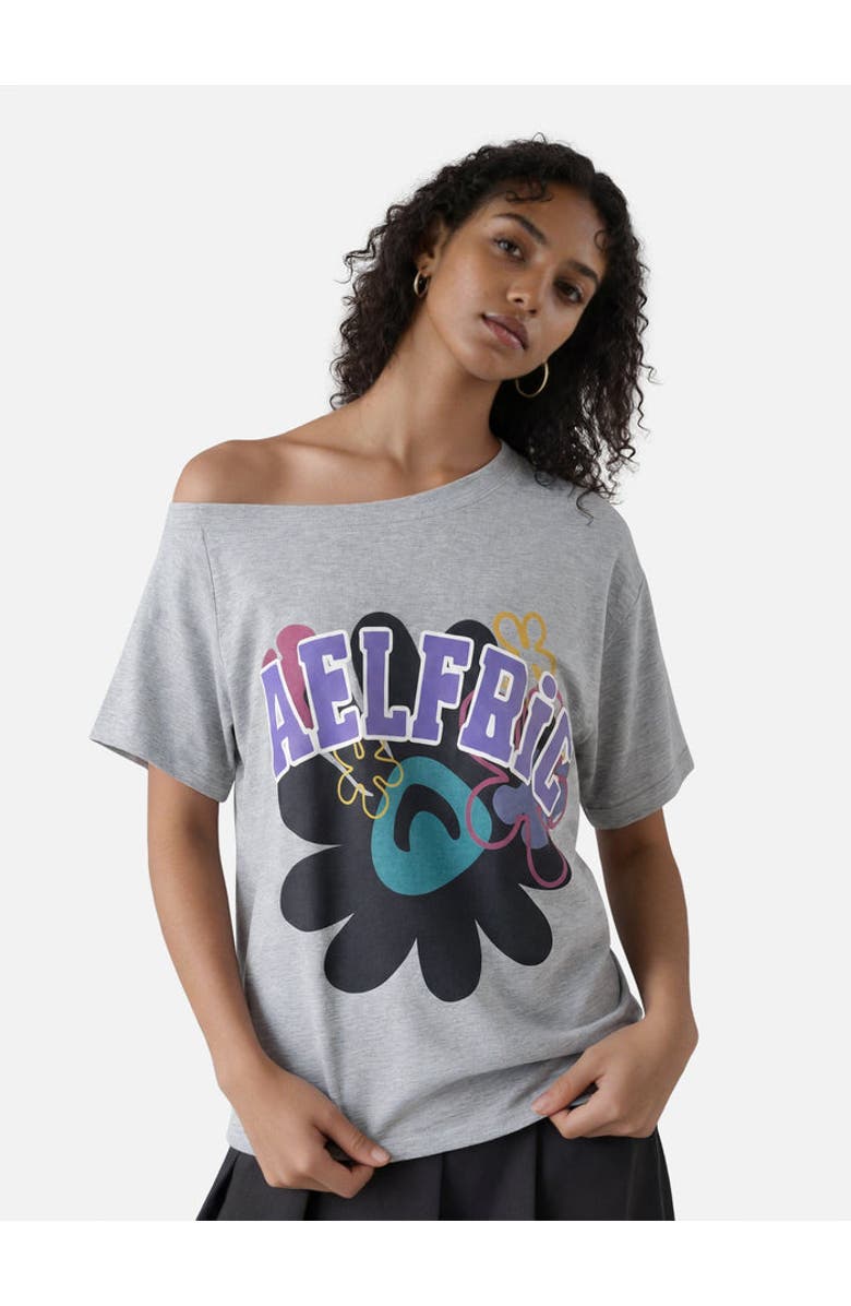 AELFRIC EDEN Flower Off-The-Shoulder Tee, Main, color, Grey