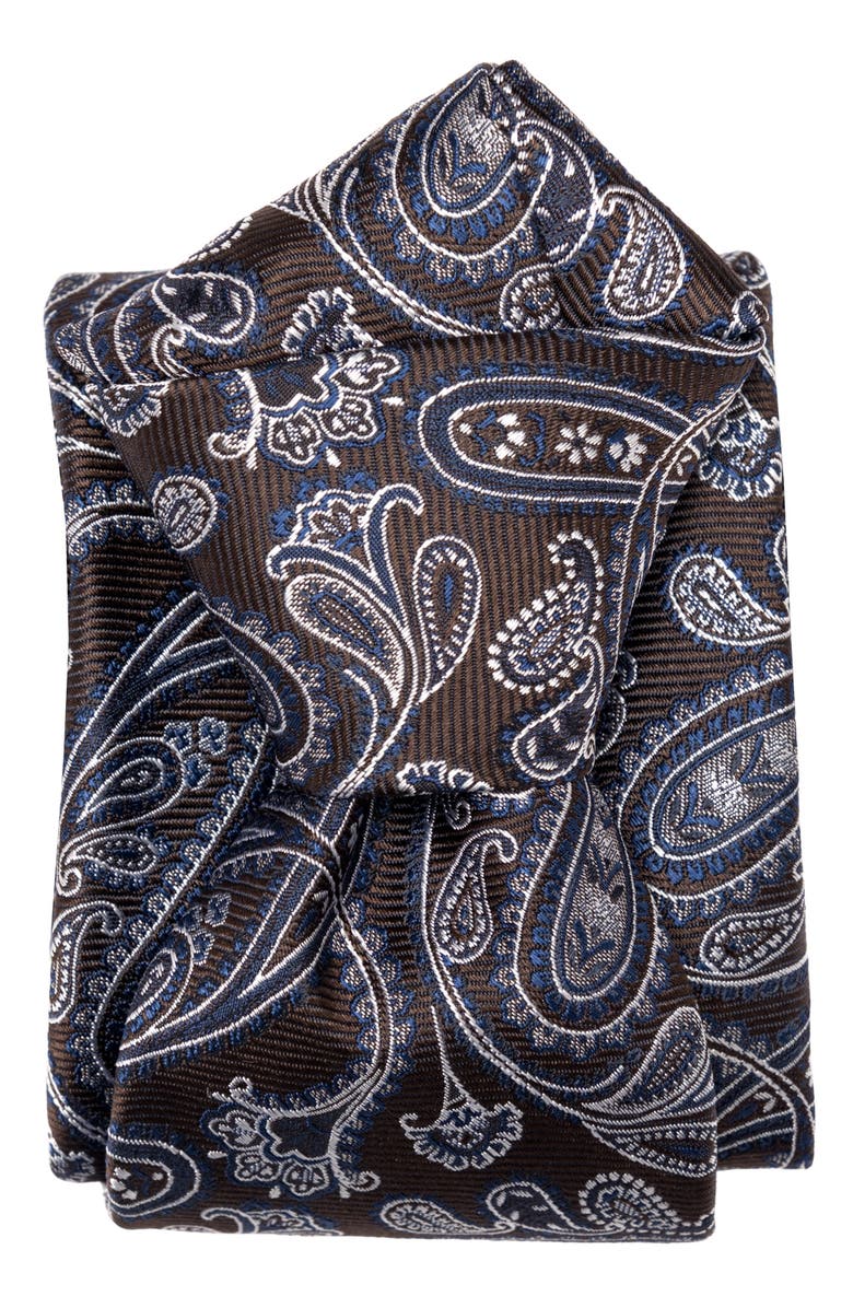 Elizabetta Palermo - Silk Jacquard Tie for Men, Alternate, color, Brown