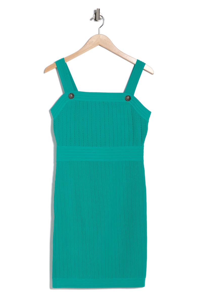 Rehannin Pointelle Knit Minidress, Alternate, color, LAGOON/ ANT NICKEL