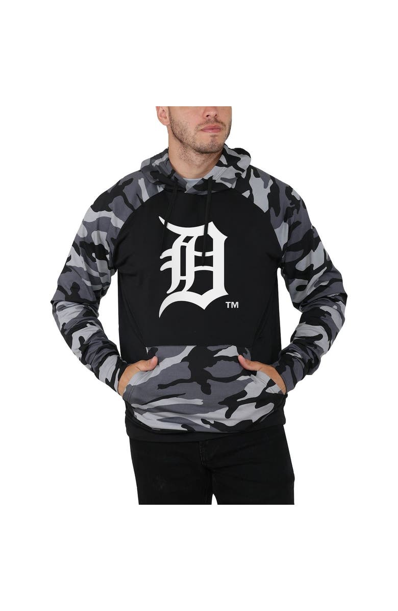 FOCO Men's FOCO Black Detroit Tigers Camo Raglan Pullover Hoodie, Alternate, color, 