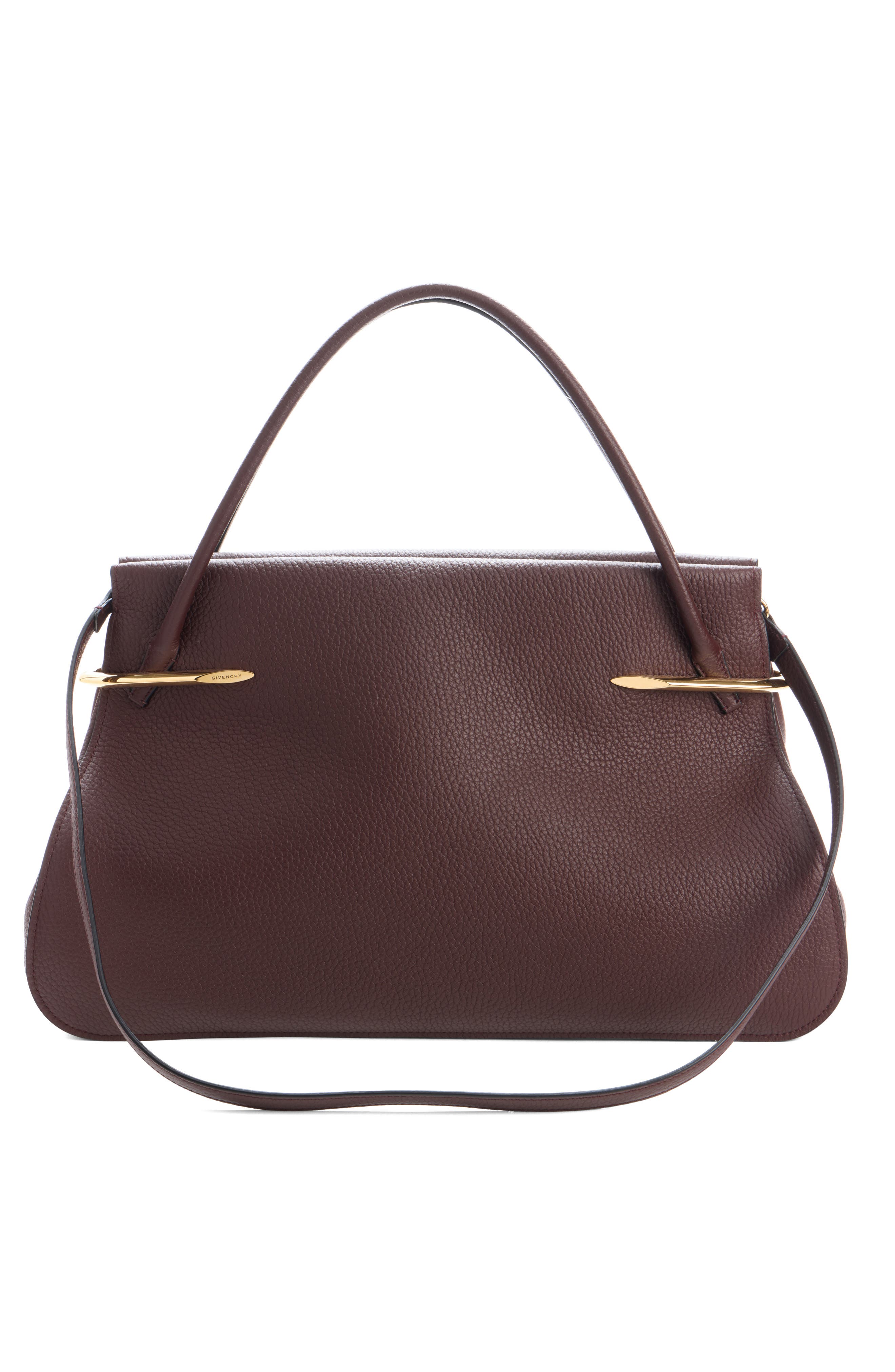 Givenchy Large Pinch Leather Top Handle Bag, Alternate, color, 202-Ebony Brown