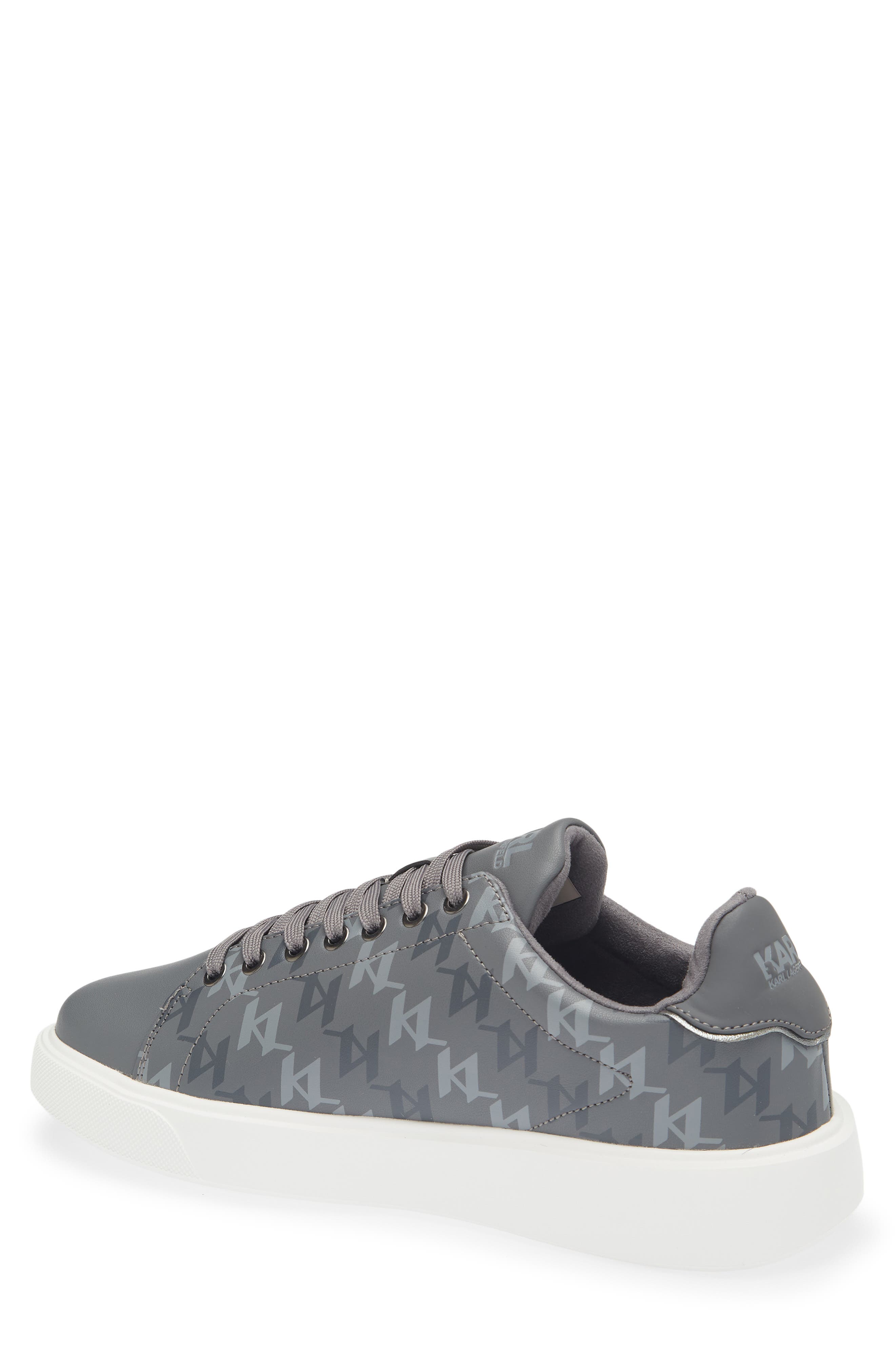 KARL LAGERFELD PARIS Side Logo Grid Low Top Sneaker, Alternate, color, Grey
