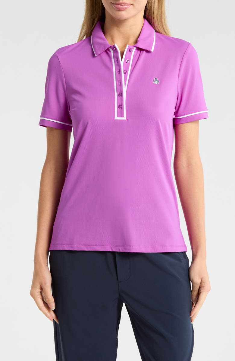Original Penguin Veronica Performance Polo, Main, color, Purple Cactus Flower