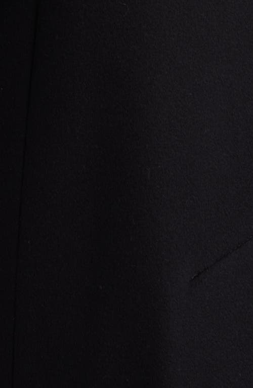 Fleurette Notch Collar Wool Coat In Black