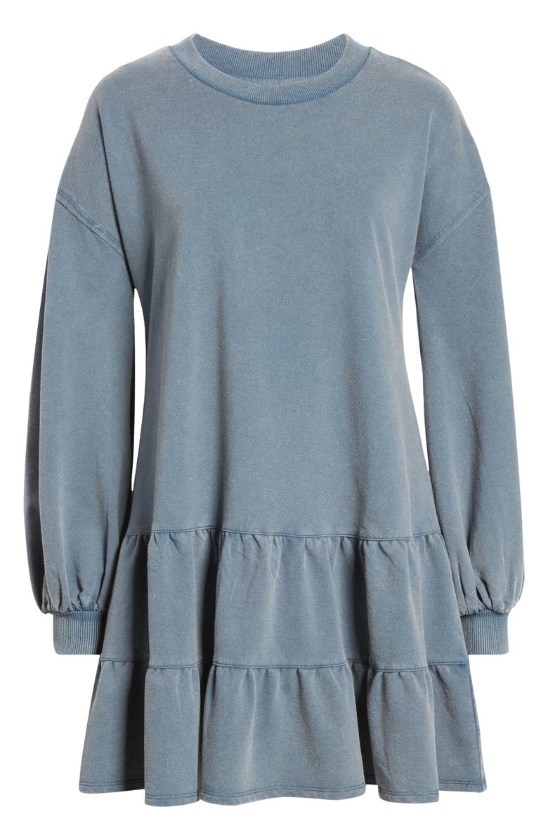 BP. Drop Waist Long Sleeve Babydoll Dress, Alternate, color, 