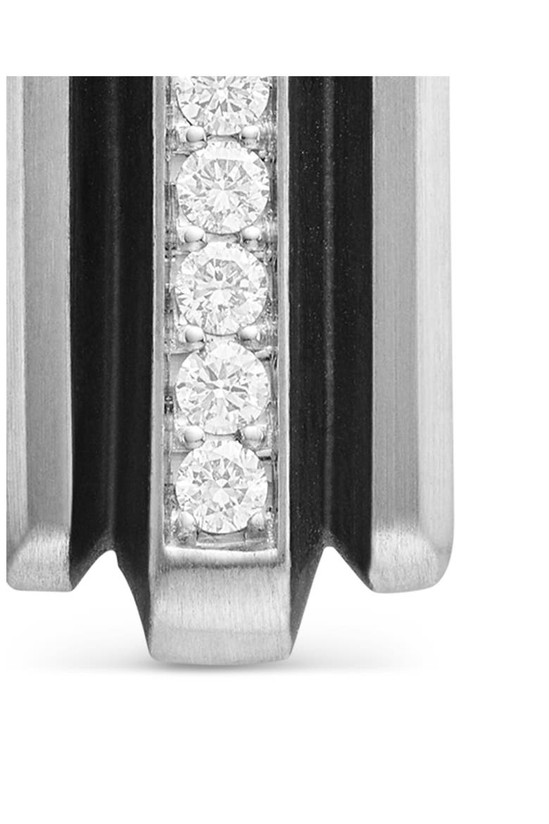 Deco Ingot Tag with Pavé Black Diamonds, Alternate, color, STERLING SILVER
