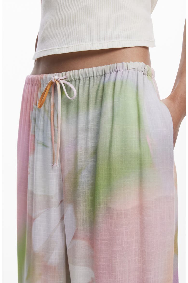 Fluid Watercolor Wide Leg Pants, Alternate, color, BEIGE