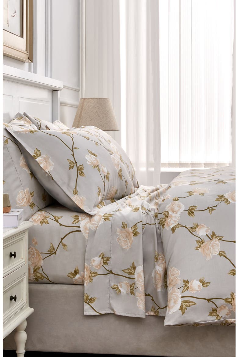 Rose 400 Thread Count Cotton Duvet Set, Alternate, color, IVORY