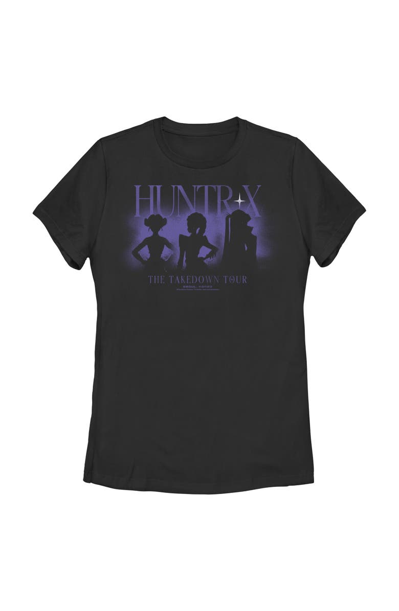 KPop Demon Hunters Women's KPop Demon Hunters The Takedown Tour Silhouette  Graphic T-Shirt, Main, color, Black