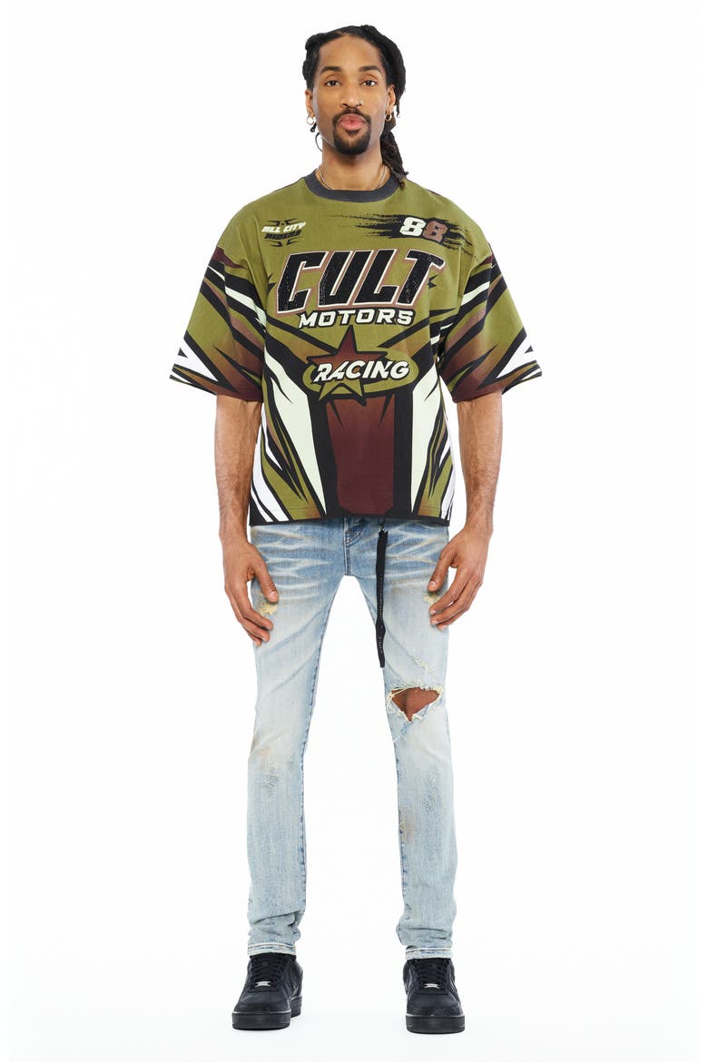 Boxy Oversized Racing Graphic Top, Alternate, color, MULTI