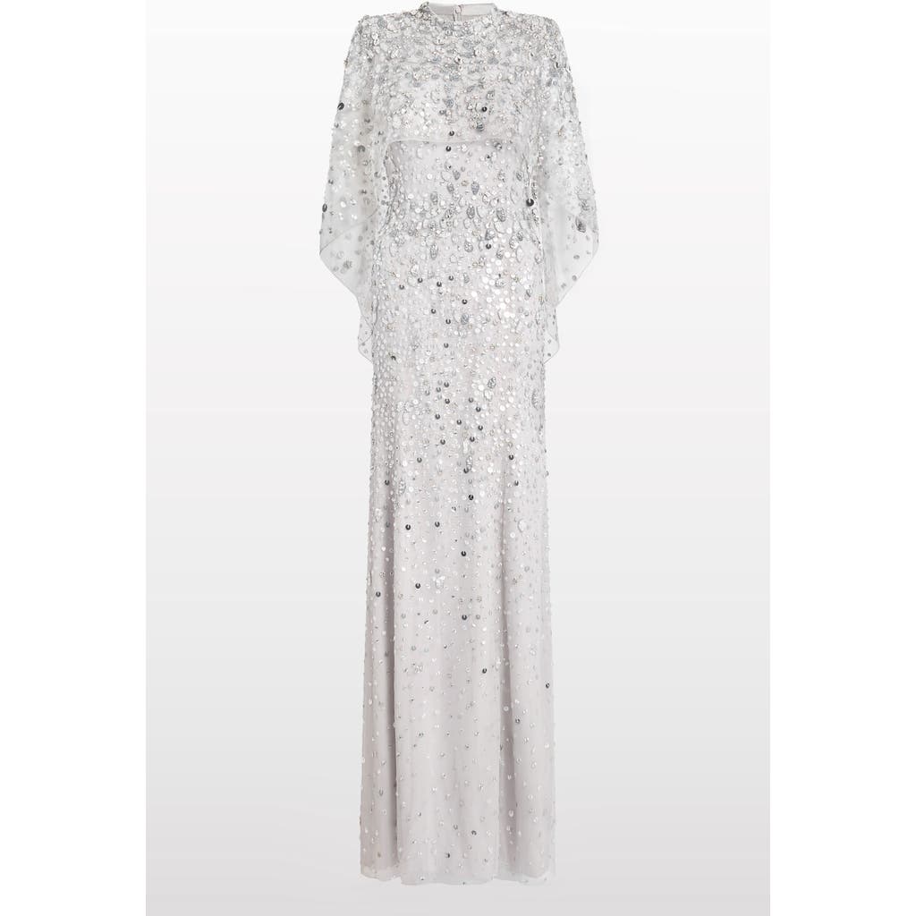 Jenny Packham Gracie Embellished Dress In Gray