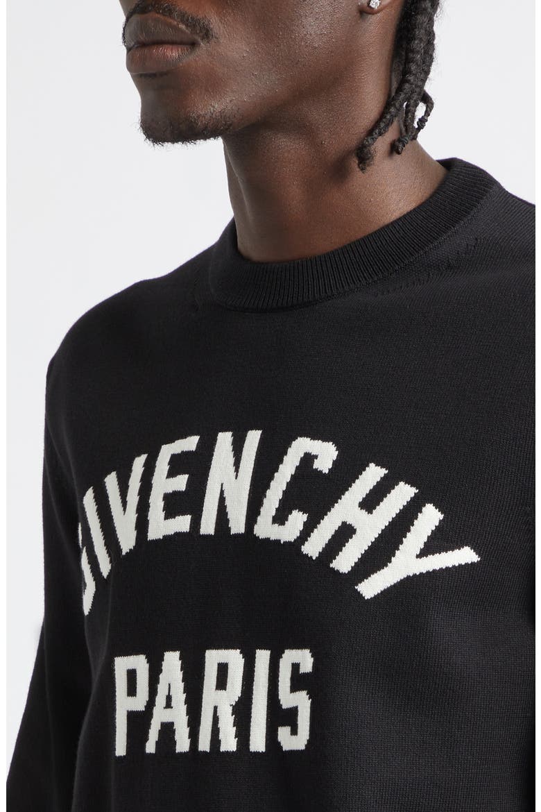 Couture Intarsia Crewneck Sweater, Alternate, color, BLACK