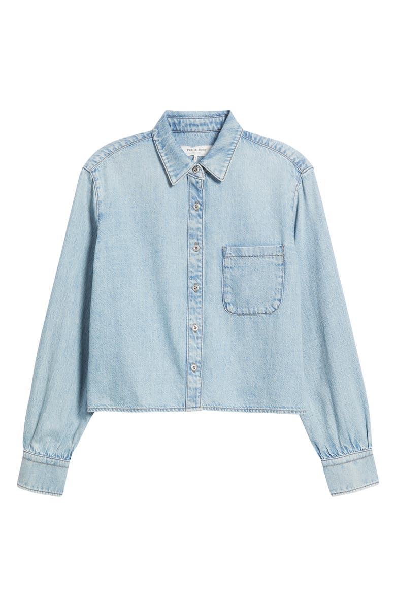 rag & bone Maxine Crop Denim Shirt, Alternate, color, 