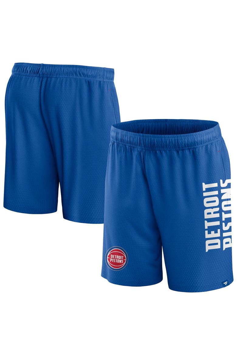Men's Fanatics Branded Blue Detroit Pistons Post Up Mesh Shorts, Main, color, Blue