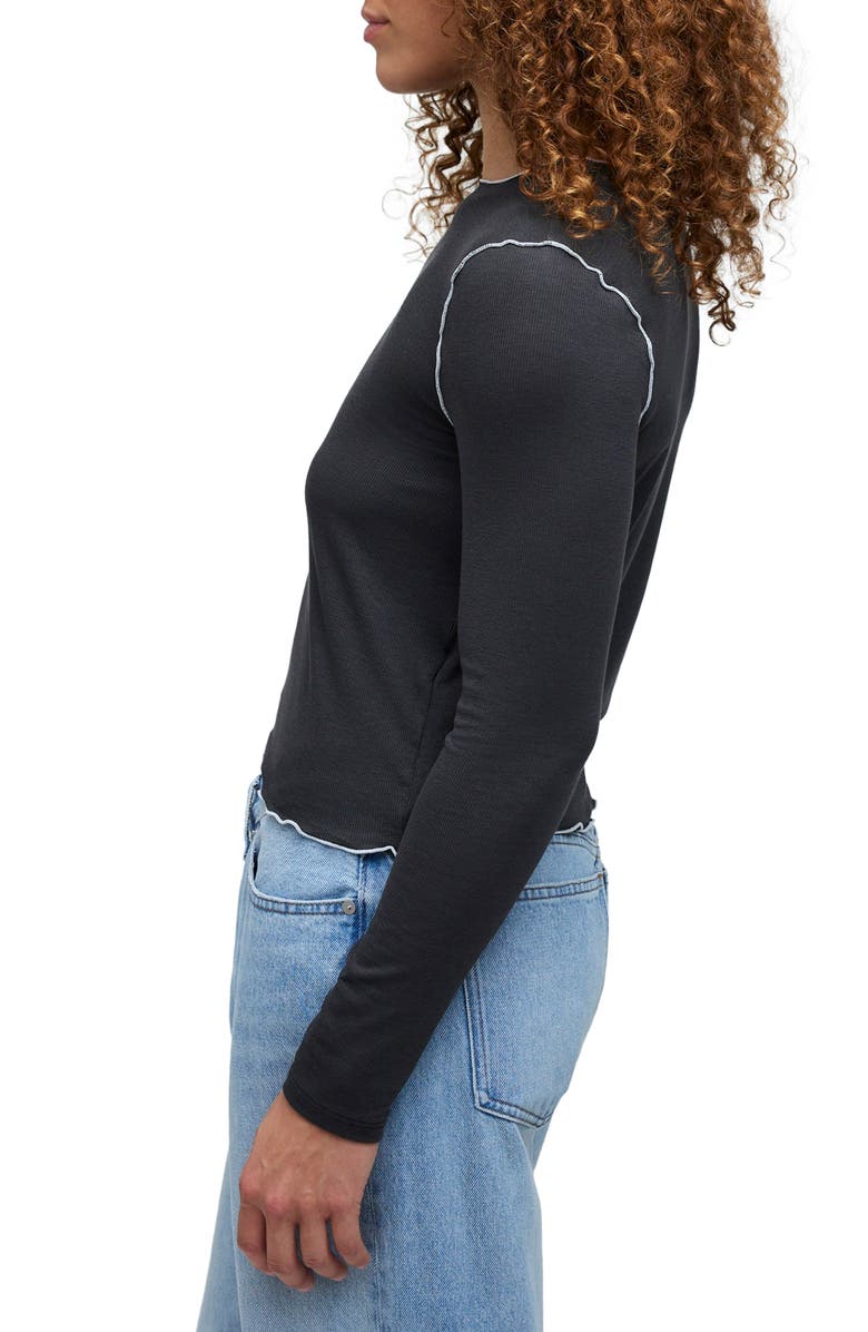 Madewell Contrast Stitch Crewneck Crop T-Shirt, Alternate, color,