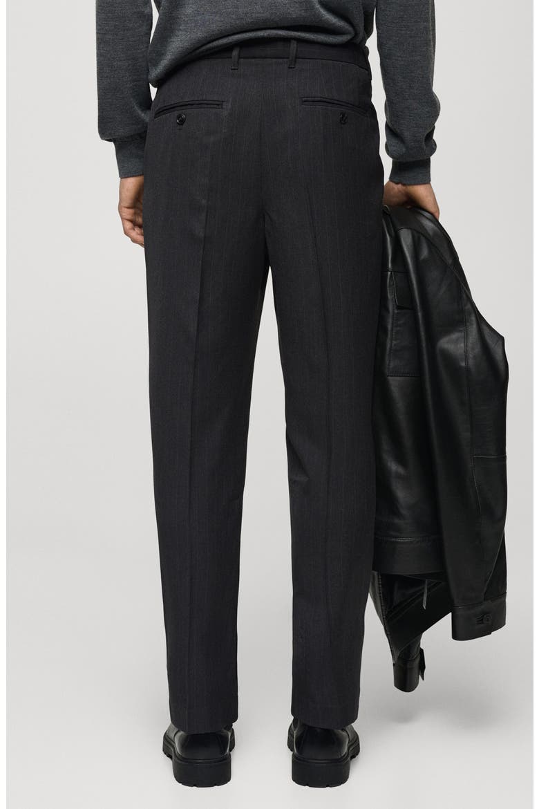 Regular Fit Pleated Pants, Alternate, color, DARK HEATHER GREY