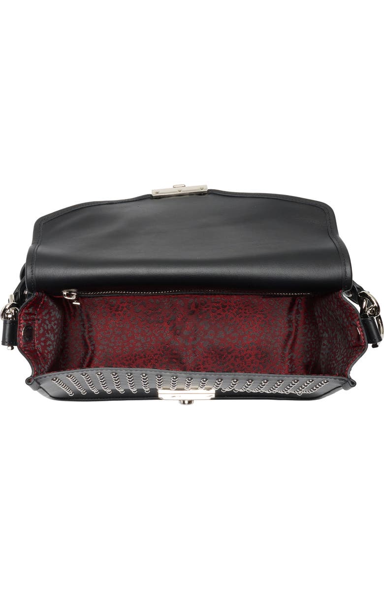 Longchamp Mademoiselle Studded Crossbody Bag, Alternate, color, Black