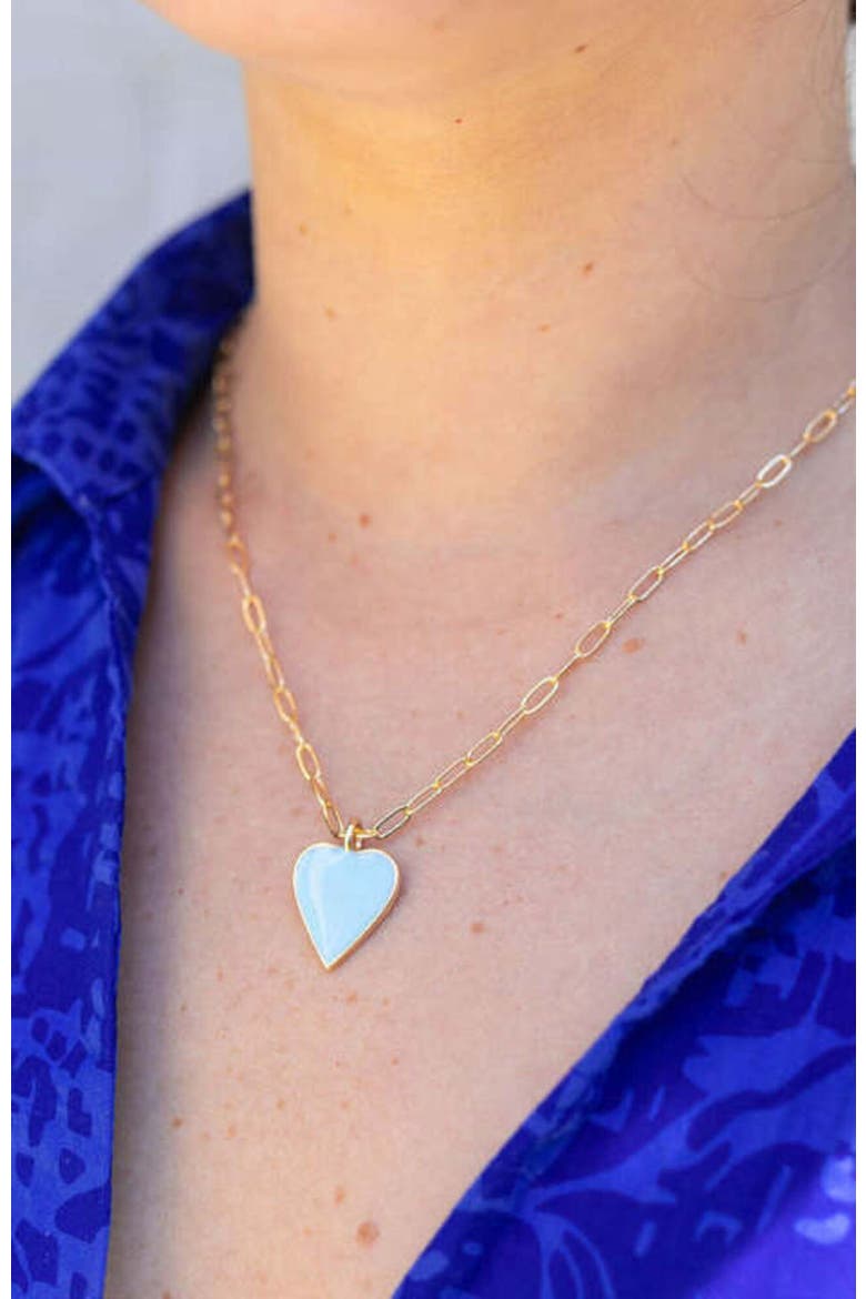 Carolina Blue Heart Necklace, Alternate, color, Blue