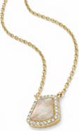 Argento Vivo Sterling Silver Pavé Crystal Mother-of-Pearl Pendant Necklace