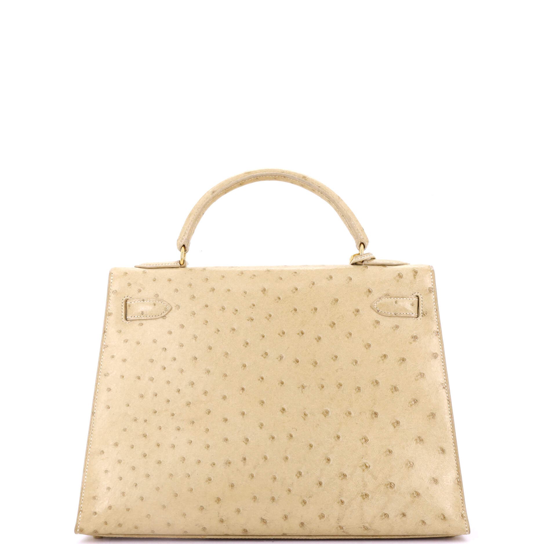 Pre-Owned Hermes Kelly Handbag Light Ostrich with Gold Hardware 32, Alternate, color, 