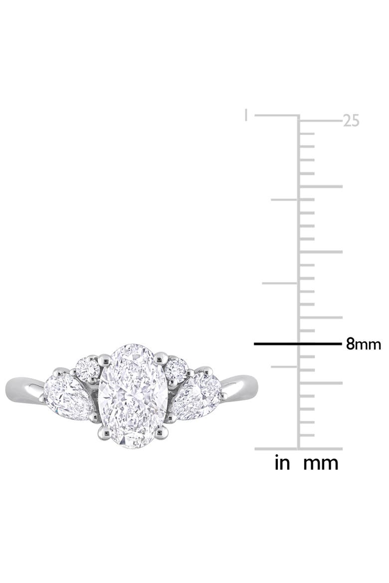 Lab-Grown Diamond Oval Cluster Ring 14k, Alternate, color, White Gold